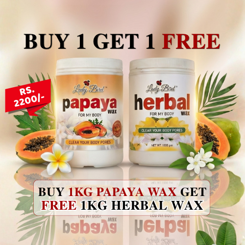 BUY 1kg PAPAYA wax Jar GET 1kg HERBAL Wax Jar FREE